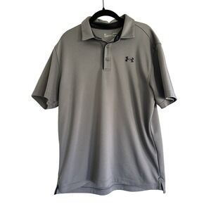 Under‎ Armour HeatGear Loose Golf Polo Shirt Men's Large  Short Sleeve Gray